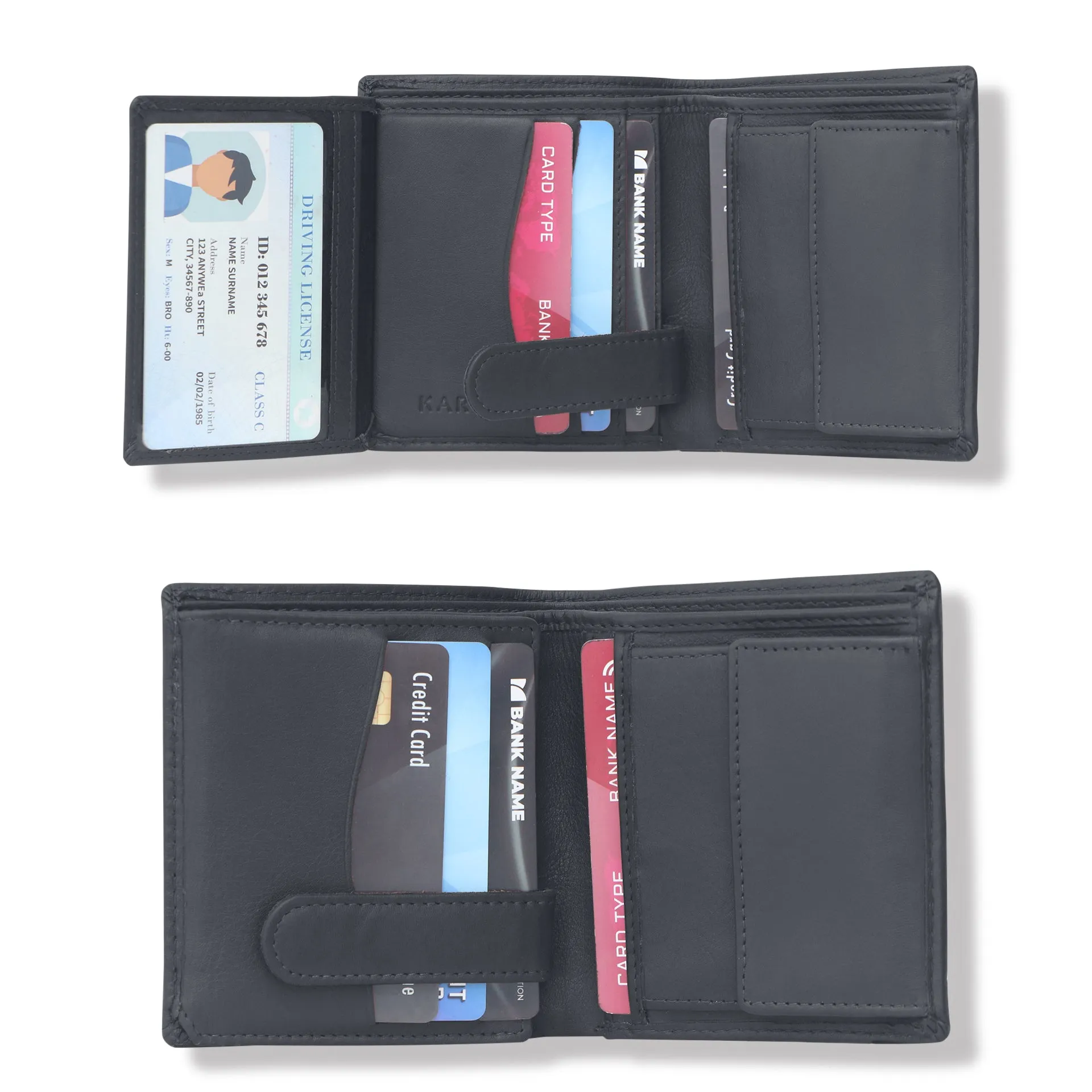 10026 Black & Blue Bifold Wallet