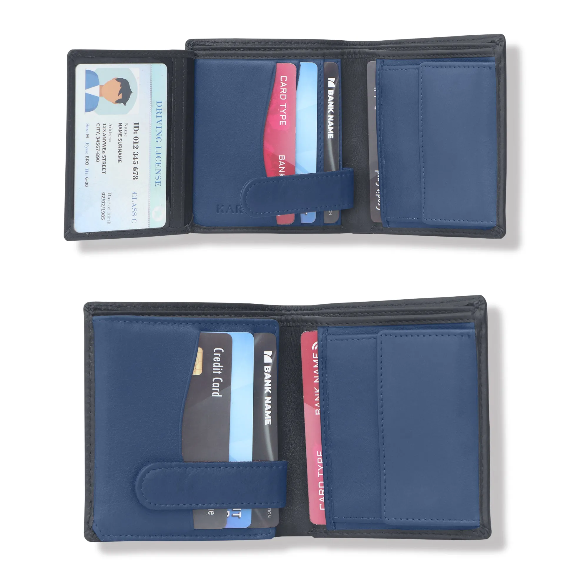 10026 Black & Blue Bifold Wallet