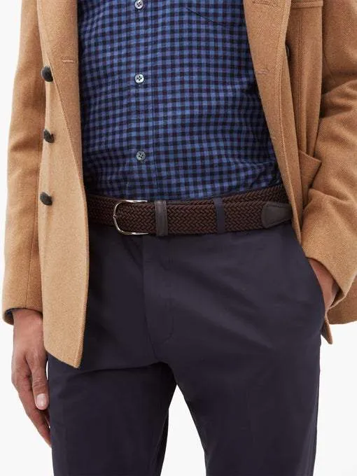 3.5cm Woven Elastic Belt (Brown)
