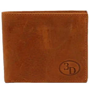 3D Western Wallet Men's Bifold Leather Brown Wallet D250000302