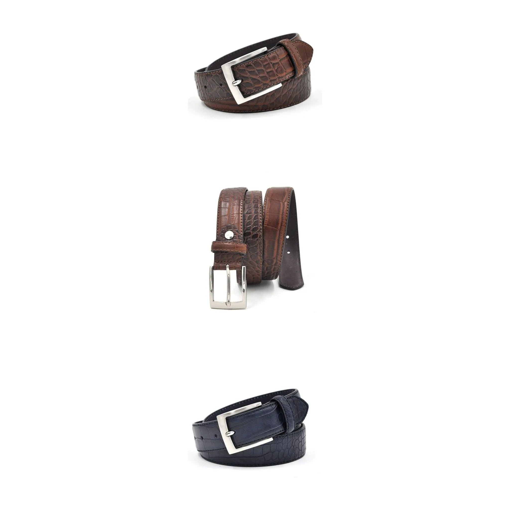 Alligator Luxe Textured Leather Belt