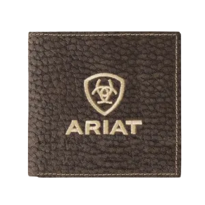 Ariat Brown Bull Hide Bifold Embroidered Wallet A3556002