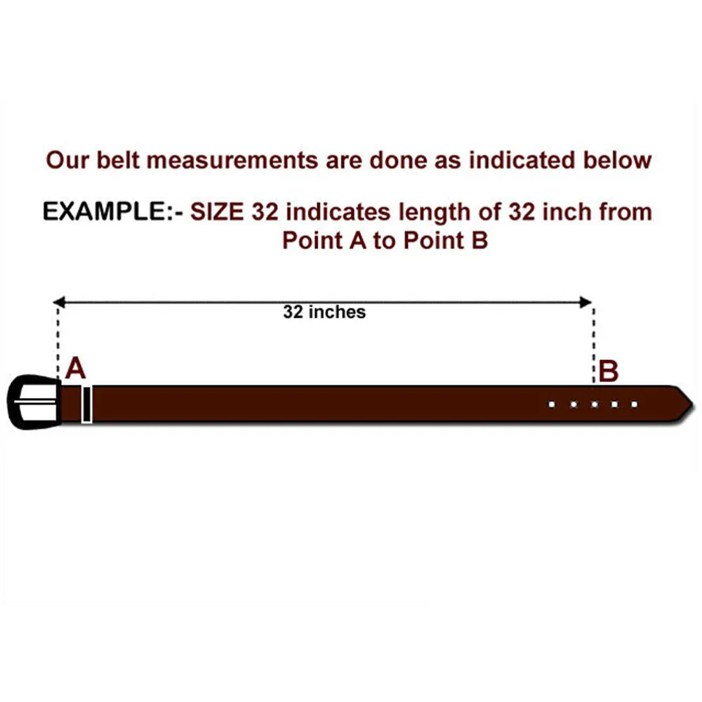 BAR H EQUINE Western Genuine Leather Men And Women Brown Belt Embroidered Orange & Black