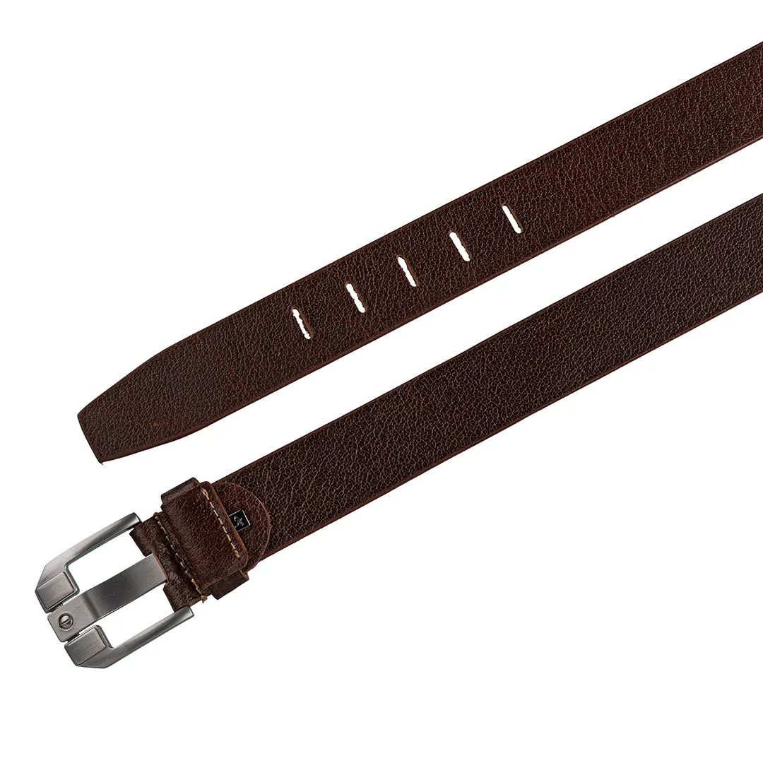 Basil Men's Black Leather Belt