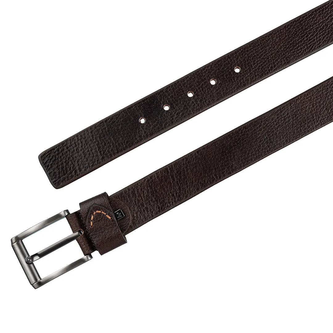 Basil Men's Black Leather Belt
