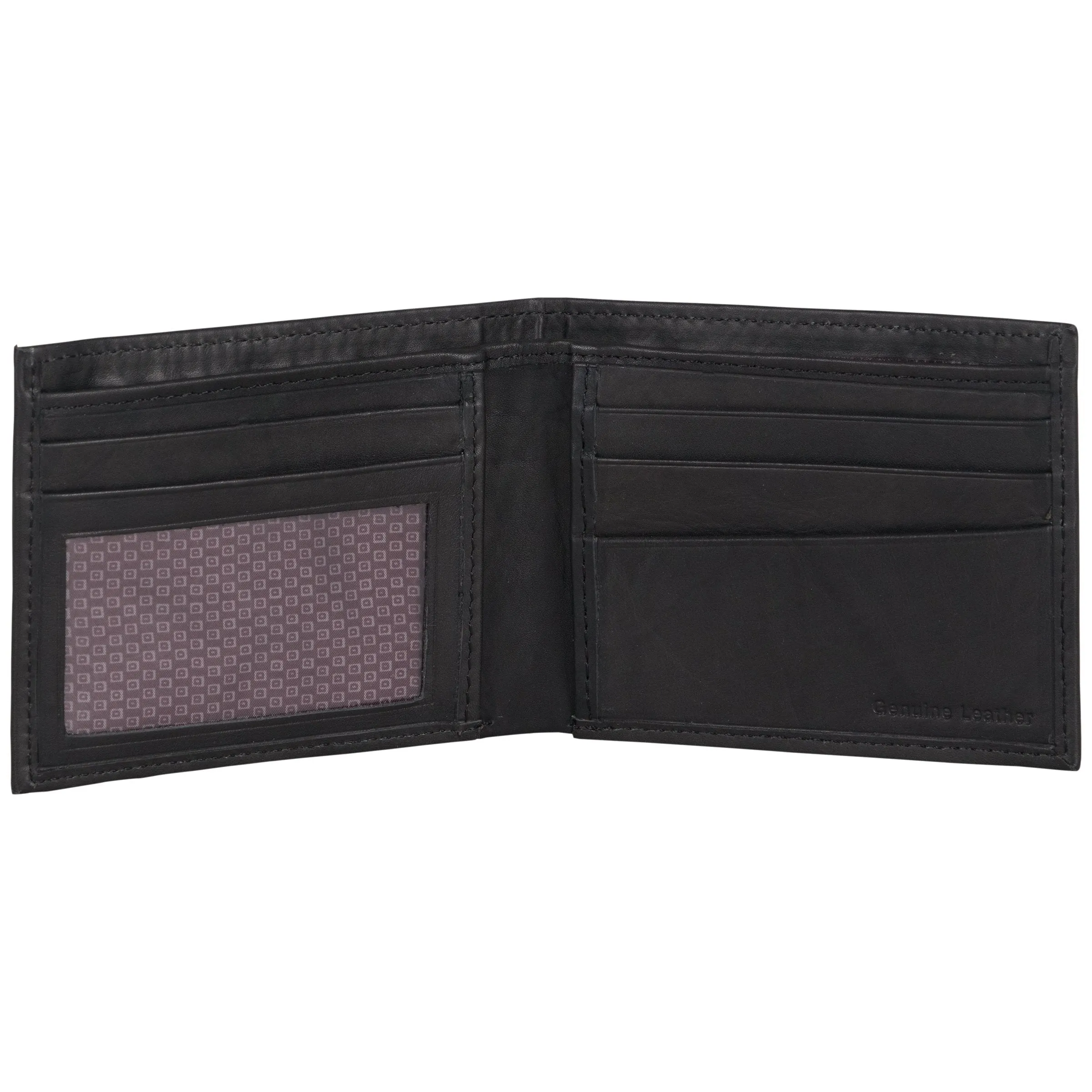 Ben Sherman Men's Manchester Slim Bifold Full-Grain Leather RFID Minimalist Gift Box Wallet Slim Wallet Black Marble Bi-Fold