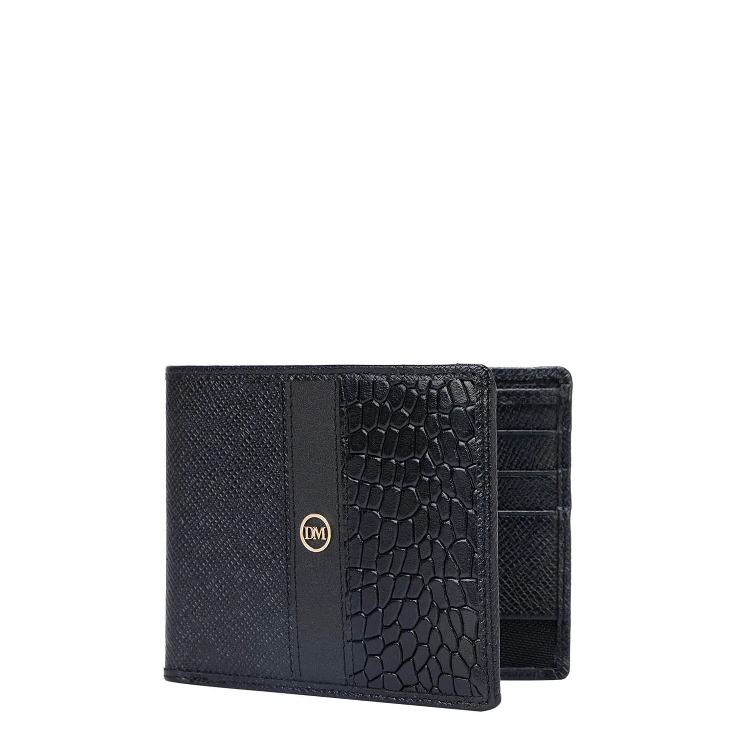 Black Bifold Leather Mens Wallet