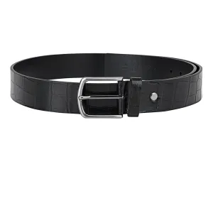 Black Croco Effect Men's Belt
