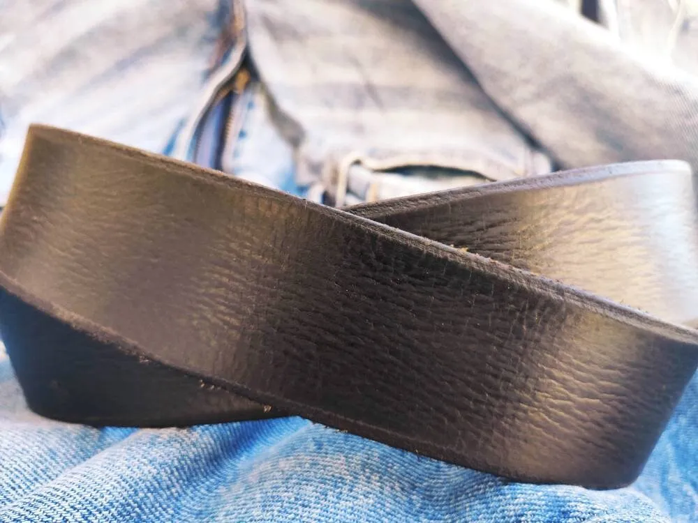Black Leather Mens Belt with Silver Buckle and Personalization Option - Genuine Leather - Perfect Christmas Gift - by Ishaor