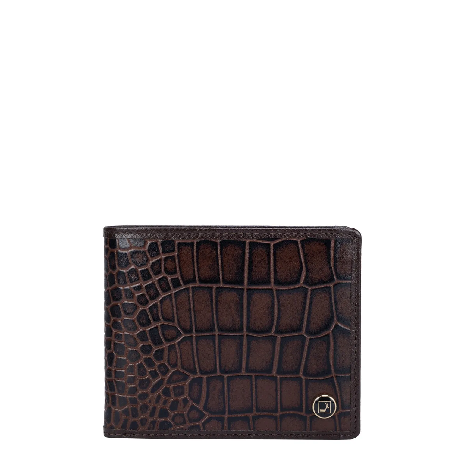 Brown Croco Textured Mens Wallet
