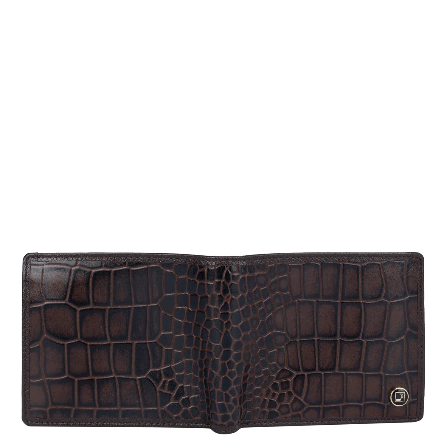Brown Croco Textured Mens Wallet