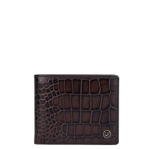 Brown Croco Textured Mens Wallet