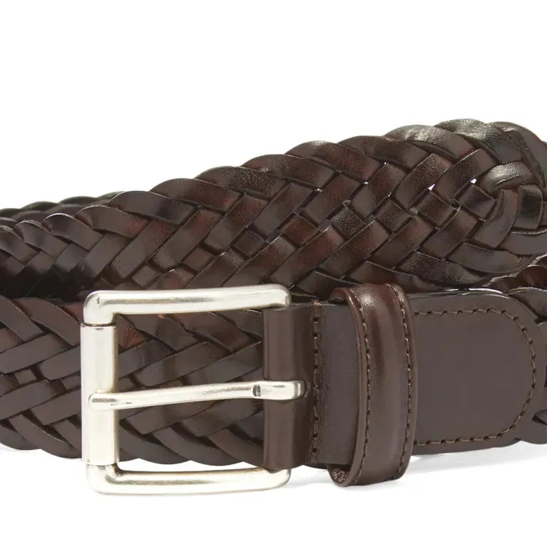 Brown Woven Leather Belt - Anderson's