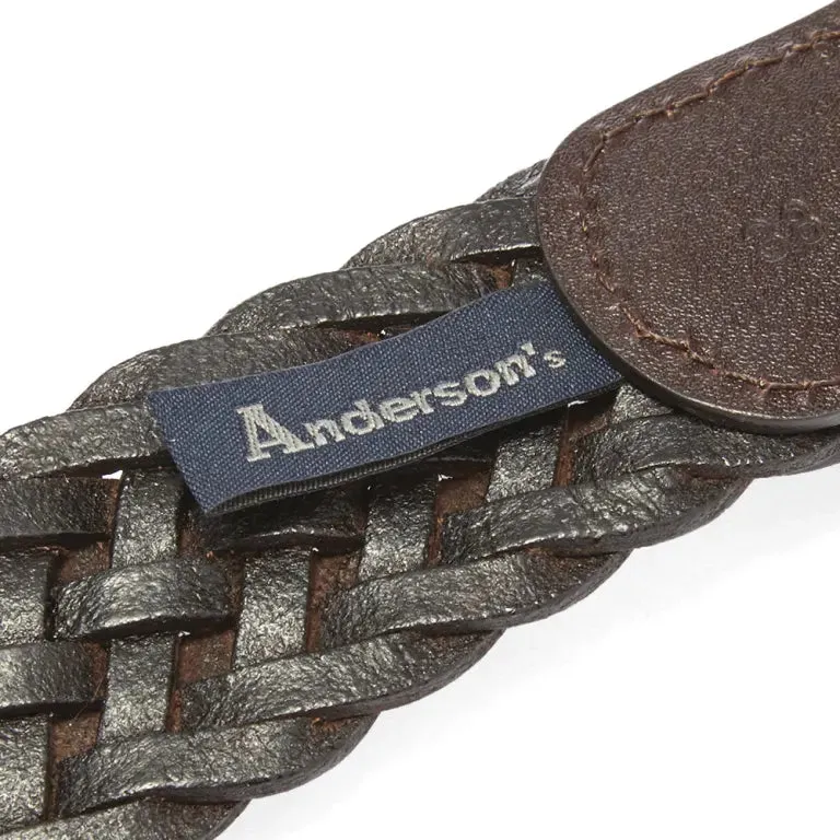 Brown Woven Leather Belt - Anderson's