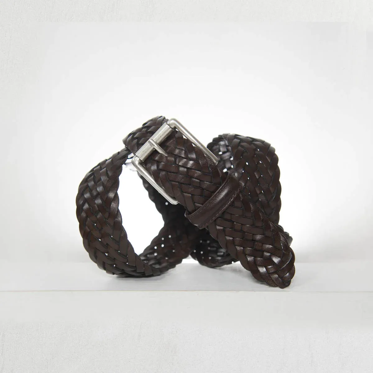 Brown Woven Leather Belt - Anderson's