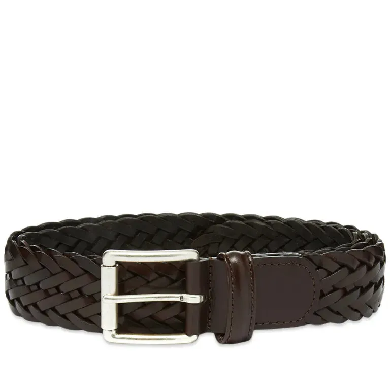 Brown Woven Leather Belt - Anderson's