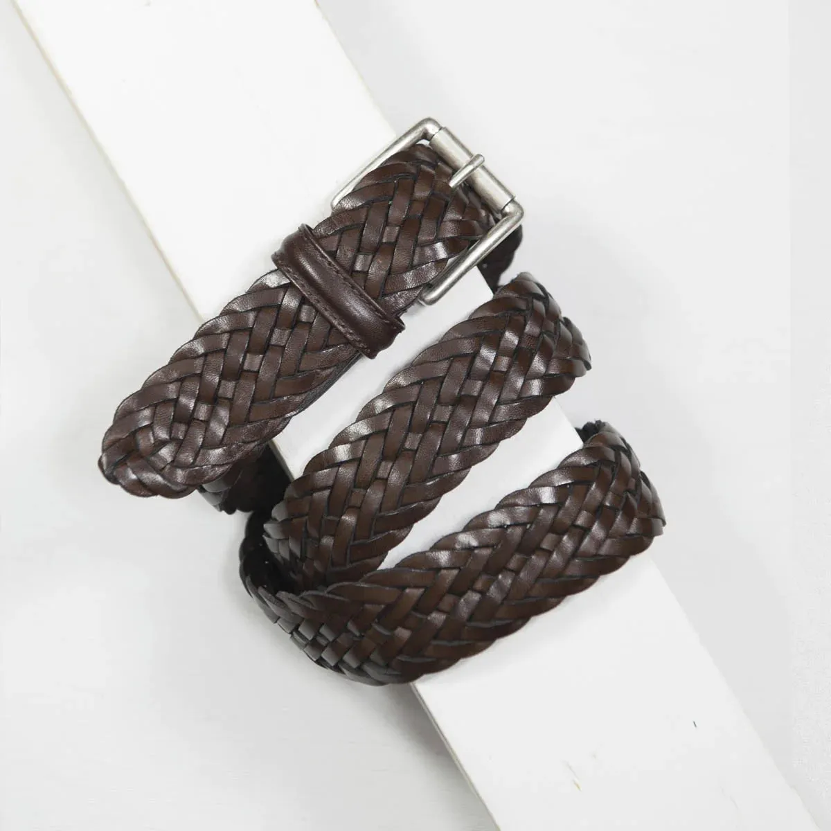 Brown Woven Leather Belt - Anderson's
