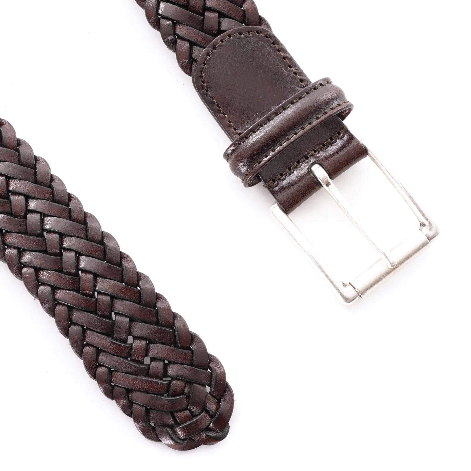 Brown Woven Leather Belt - Anderson's
