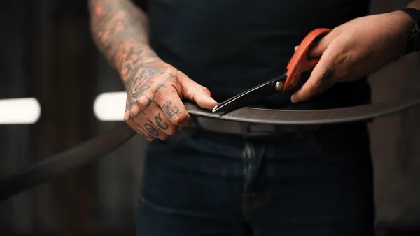 BULL BUCKLE | MOCHA BUFFALO LEATHER GUN BELT