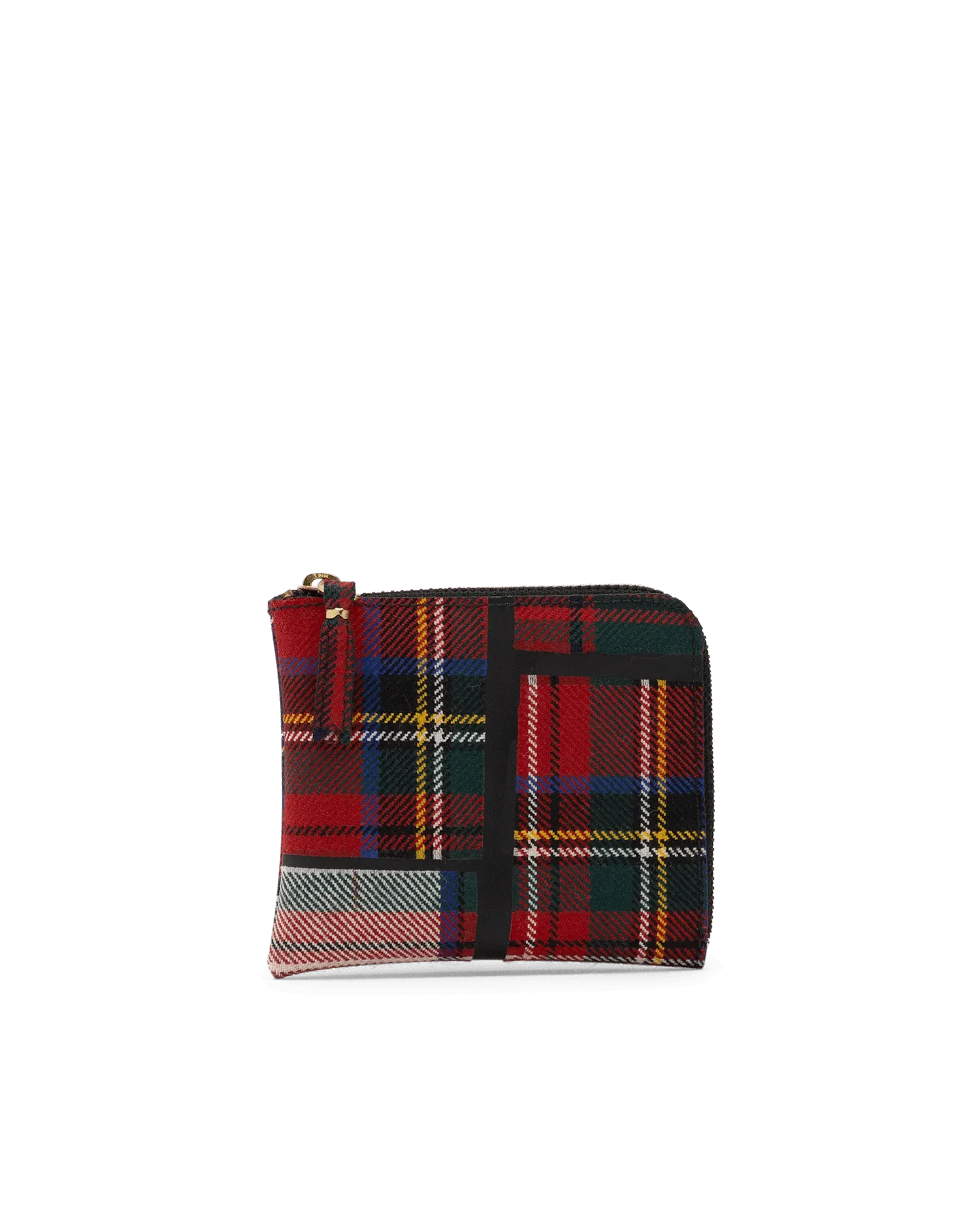 Corner Zip Tartan Patchwork Wallet