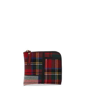 Corner Zip Tartan Patchwork Wallet
