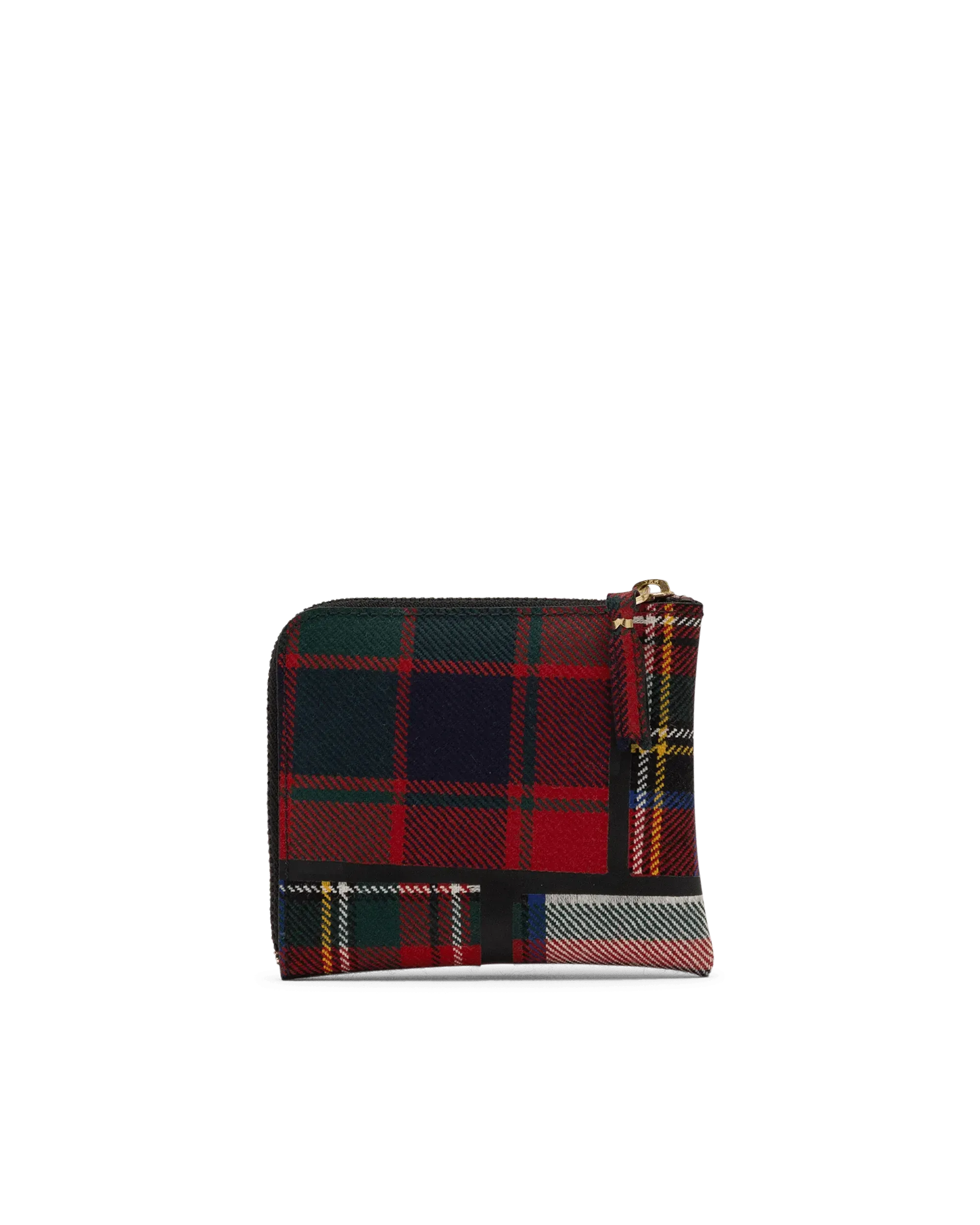 Corner Zip Tartan Patchwork Wallet