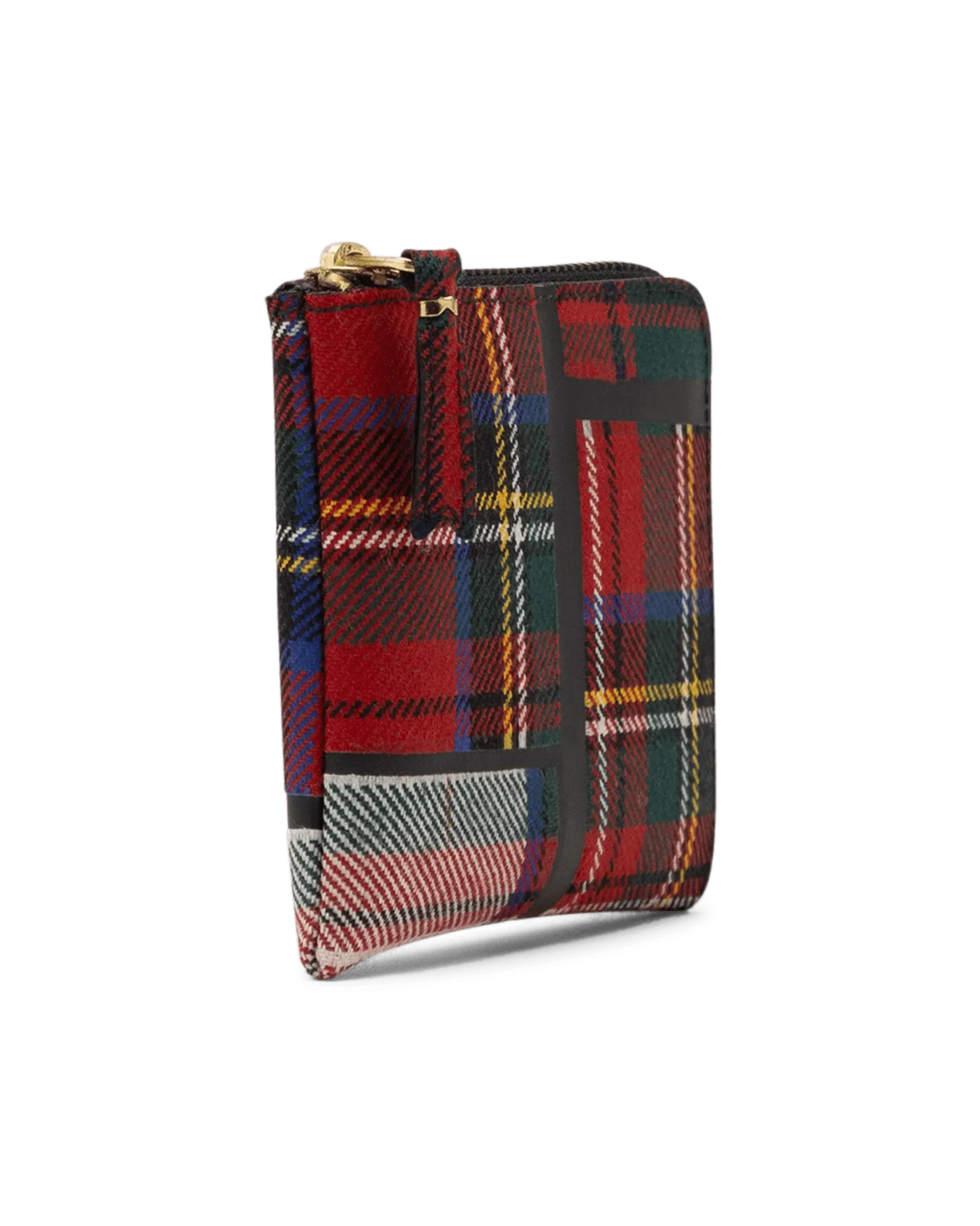 Corner Zip Tartan Patchwork Wallet