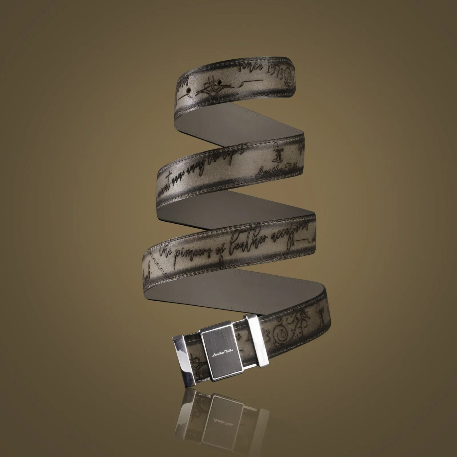 Crawford | Pure Leather Belt for Men | 100% Genuine Leather | Lifetime Warranty | Color: Grey
