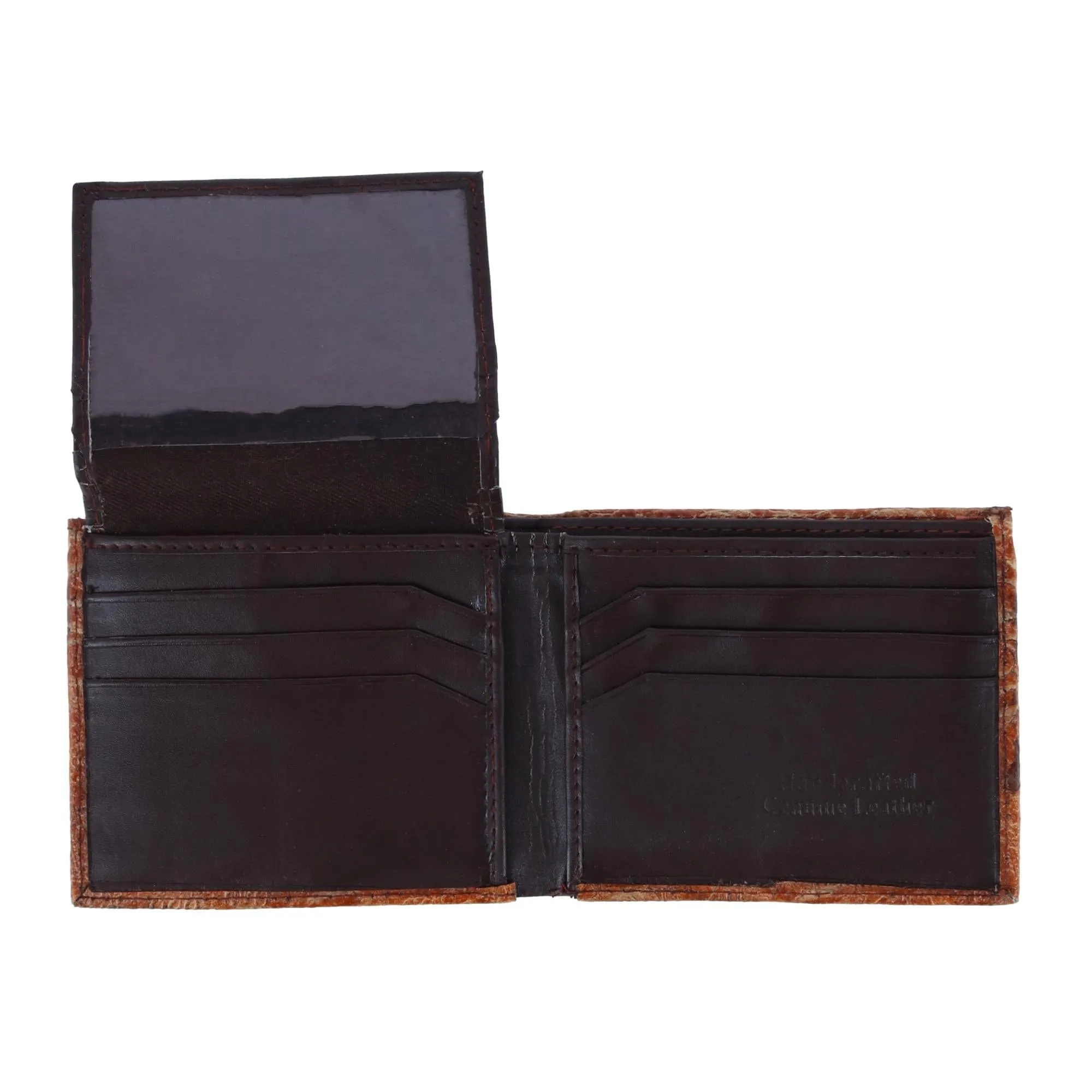 CTM® Men's Alligator Print Bifold Wallet