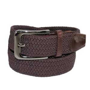 CTM® Men's Big & Tall Elastic Braided Stretch Belt with Silver Buckle