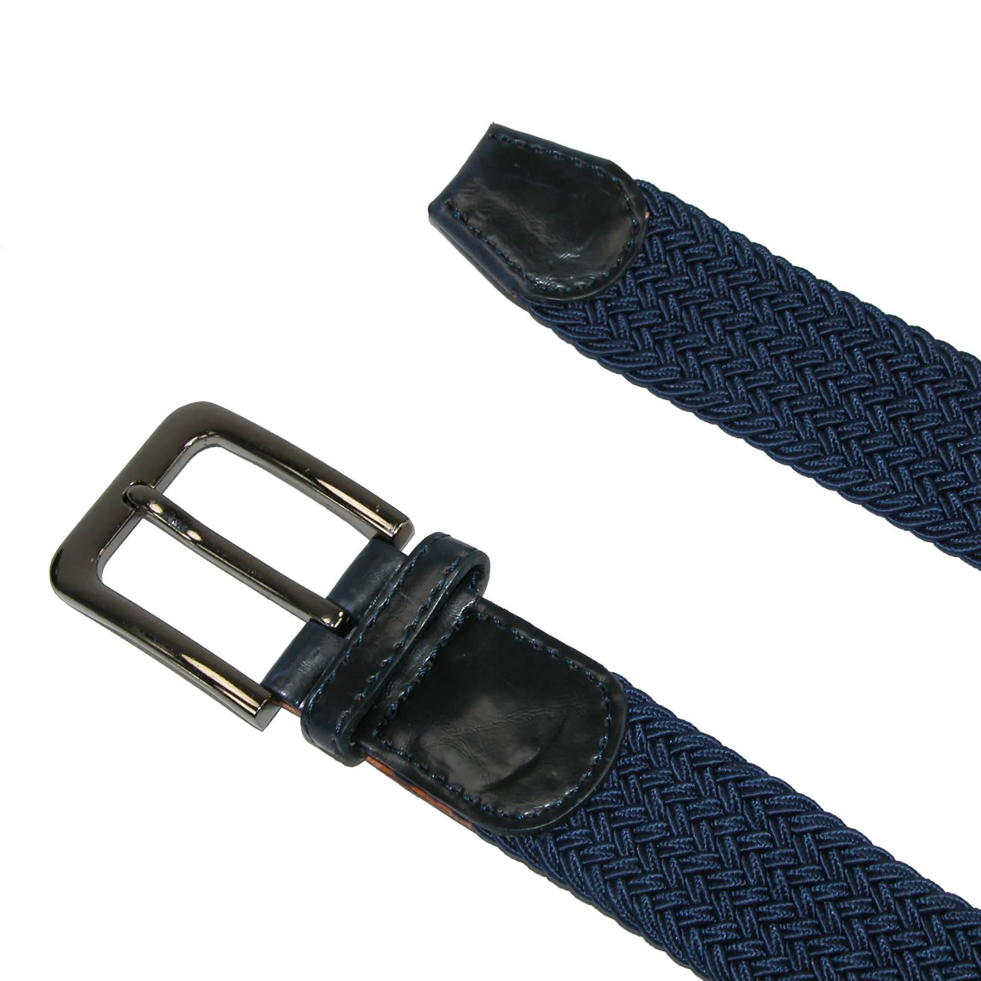 CTM® Men's Big & Tall Elastic Braided Stretch Belt with Silver Buckle