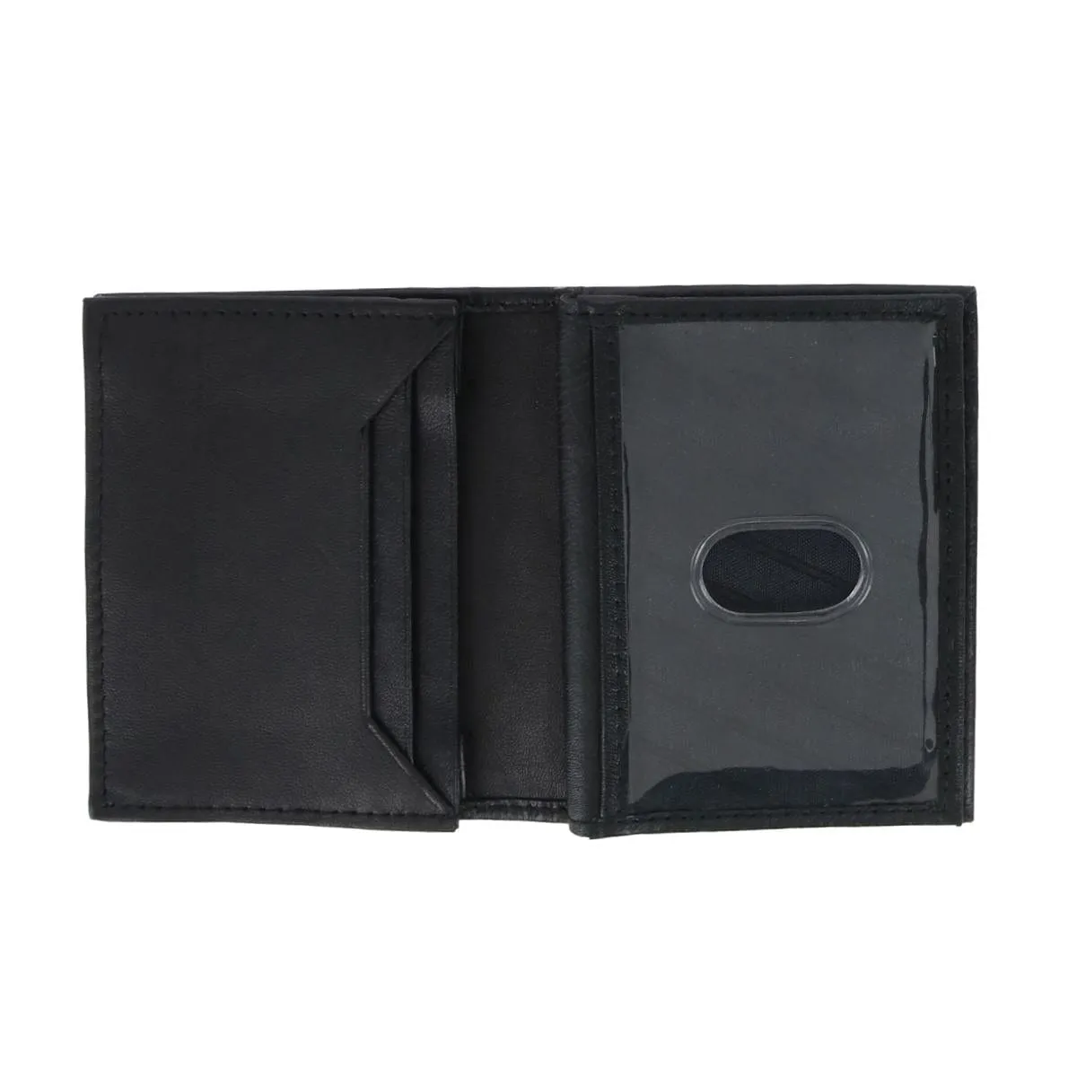 CTM® Men's Lambskin Bifold Wallet with Center Flap