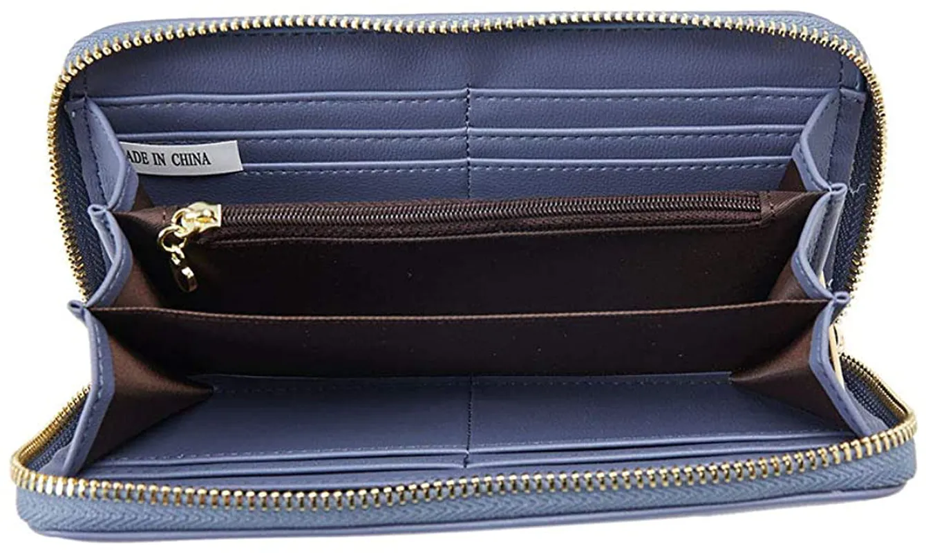 Cyanb Women Wallets Tassel Bifold Ladies Cluth Wristlet Wrist strap Long Purse