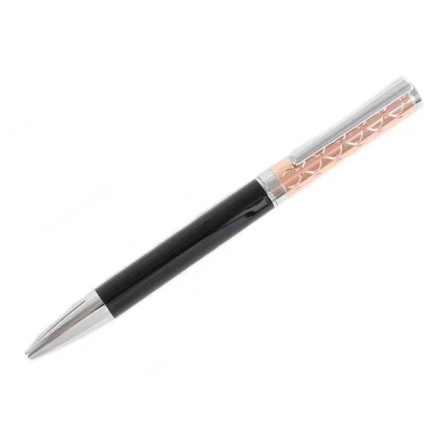 David Aster Rose Gold and Black Ballpoint Pen