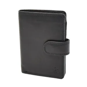DR414 Small Leather Credit Card Wallet Black