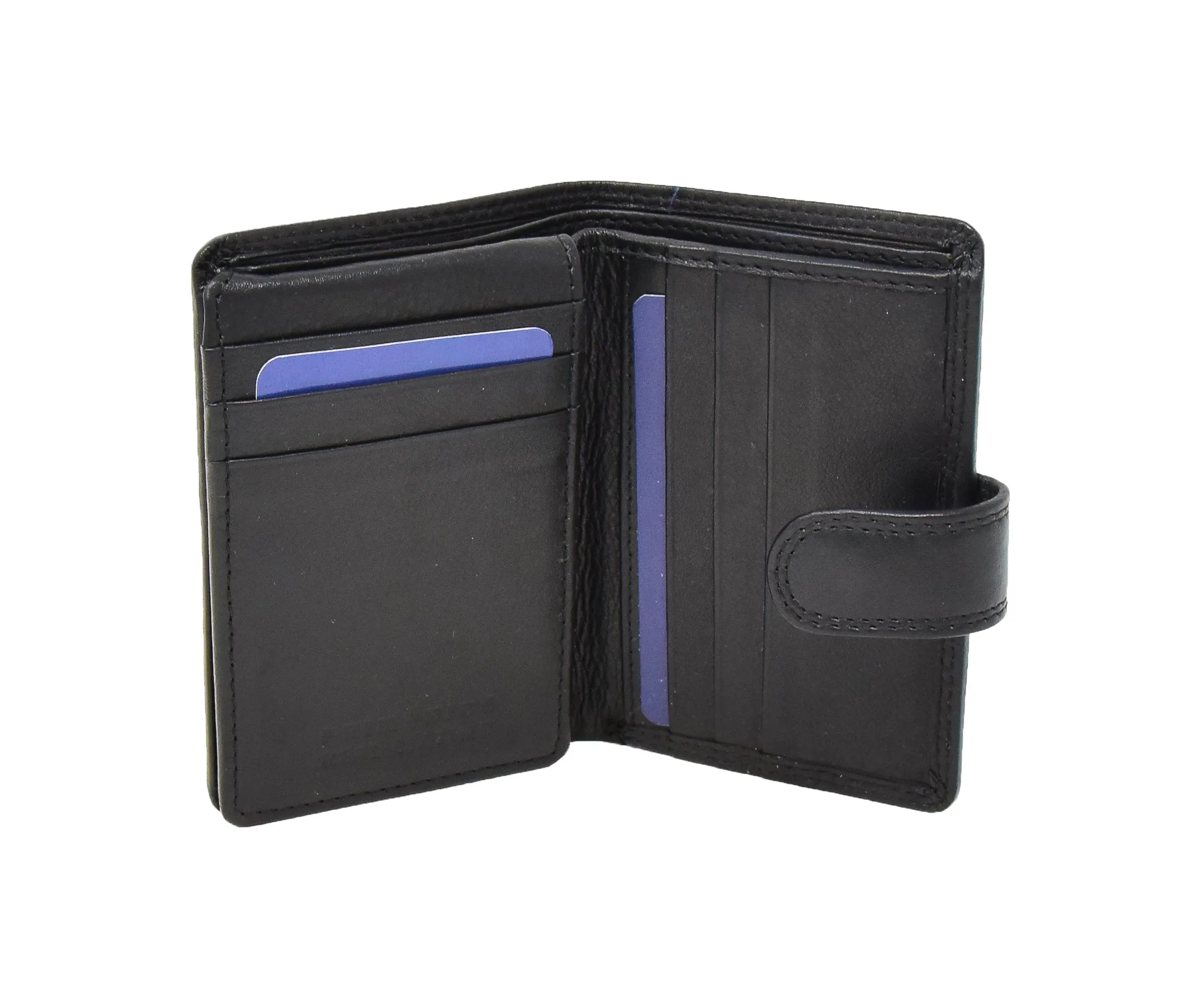 DR414 Small Leather Credit Card Wallet Black