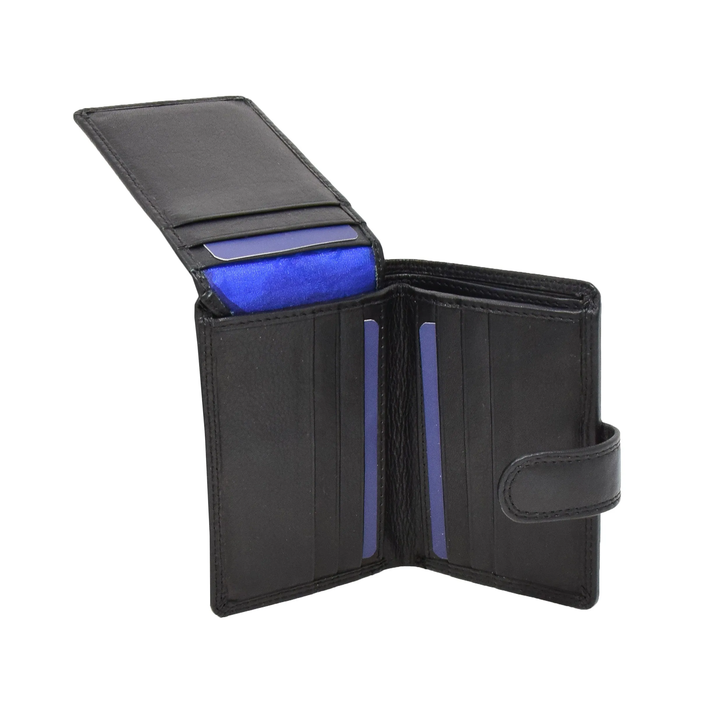 DR414 Small Leather Credit Card Wallet Black