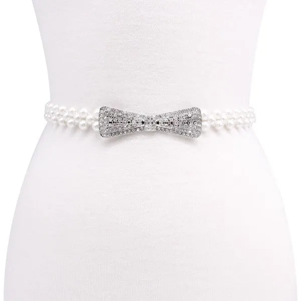 ELASTIC PEARL FASHION BELT
