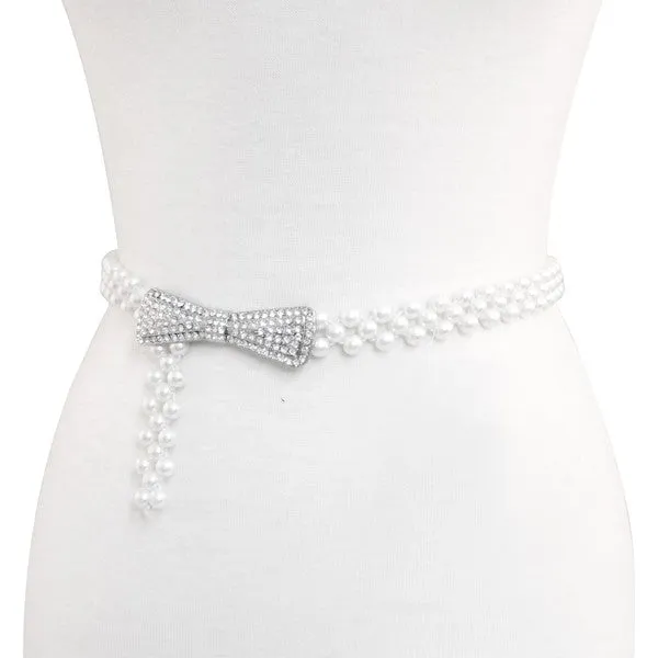 ELASTIC PEARL FASHION BELT