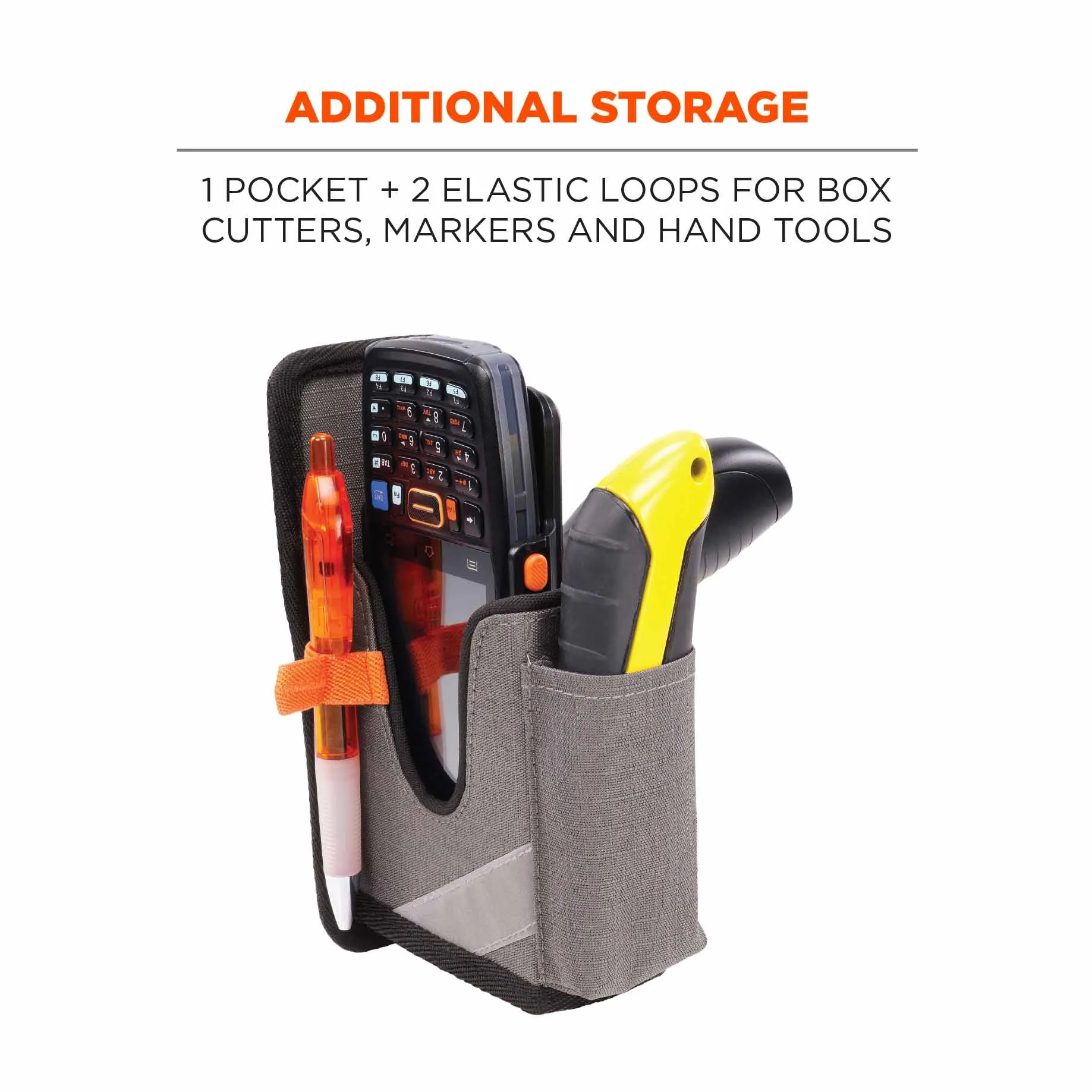 Ergodyne 19182 5541 S Gray Handheld Barcode Scanner Holster with Belt Clip