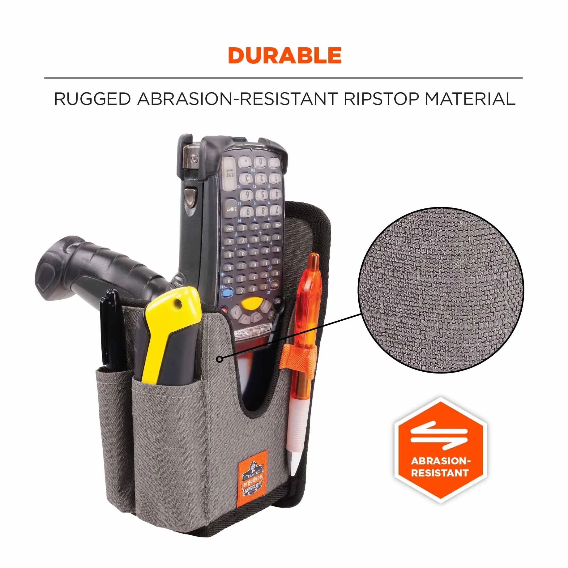 Ergodyne 19183 5541 L Gray Handheld Barcode Scanner Holster with Belt Clip