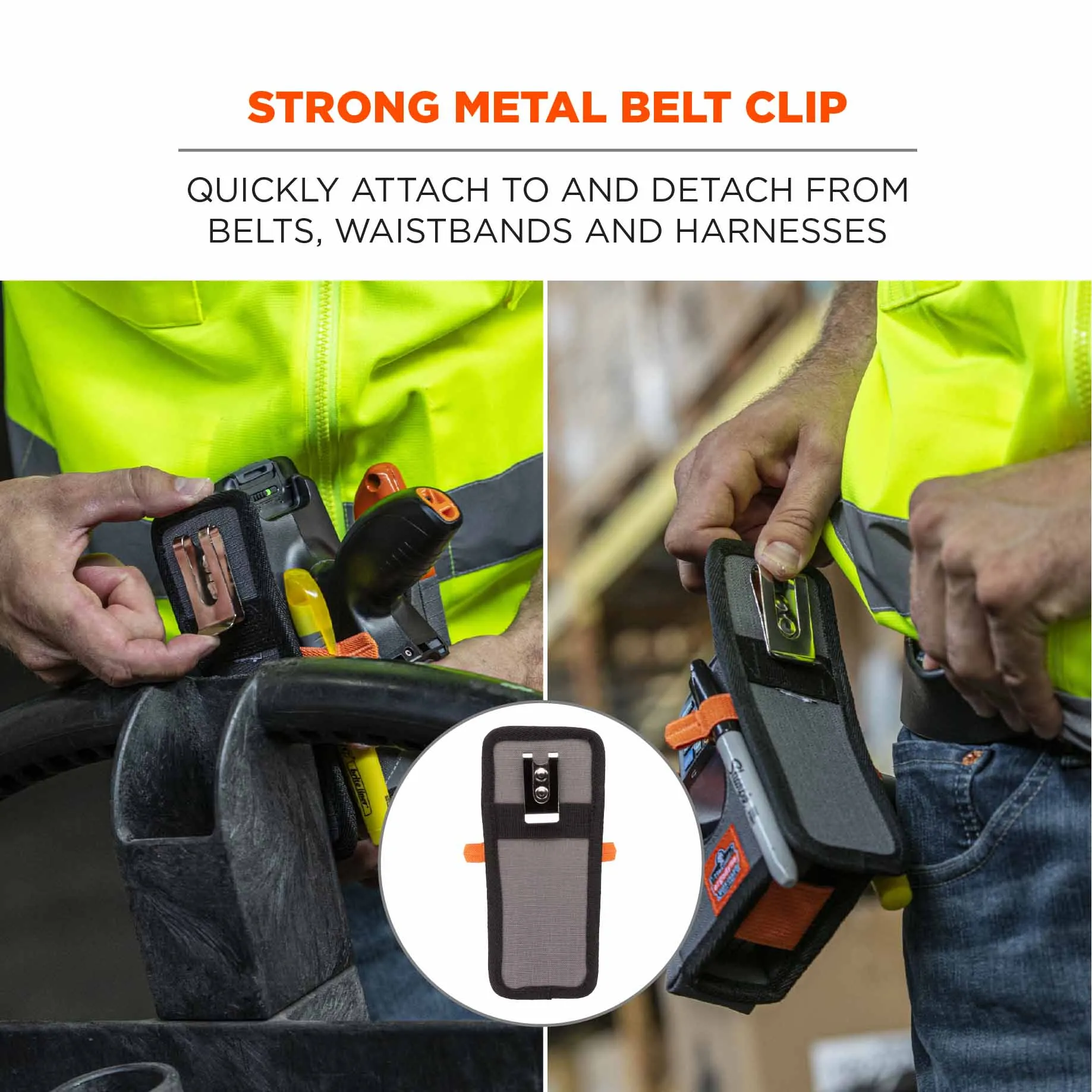 Ergodyne 19183 5541 L Gray Handheld Barcode Scanner Holster with Belt Clip
