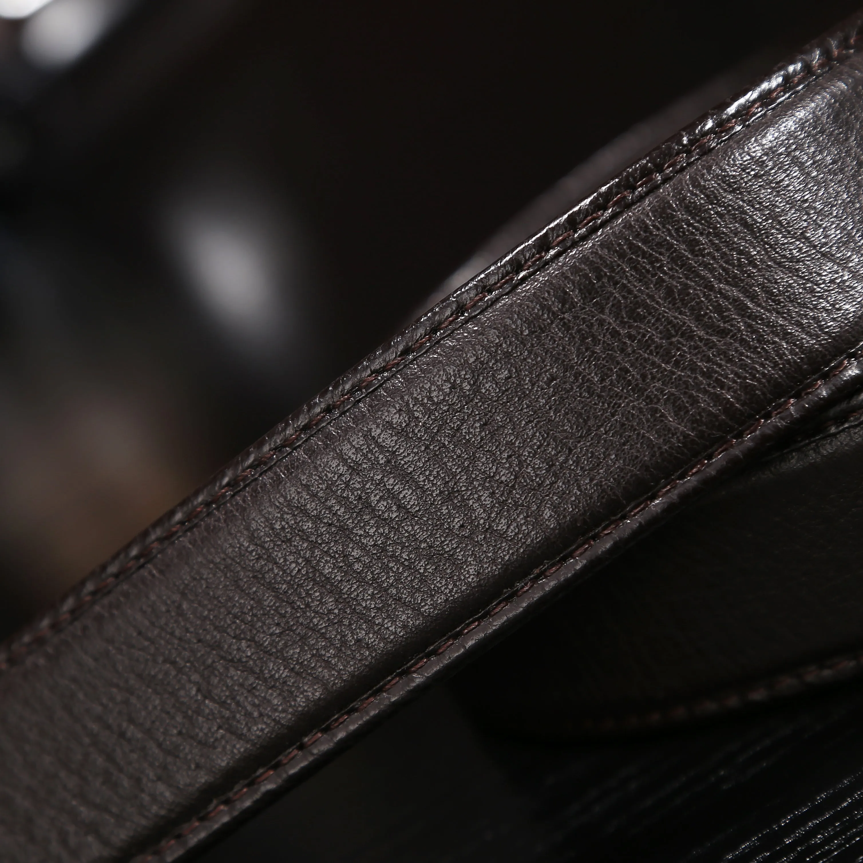EZ Click Men's Leather Belt with Silver Bull Buckle