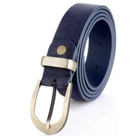 Fashion Leather women belt high quality Metal buckle cowhide leather belts for women