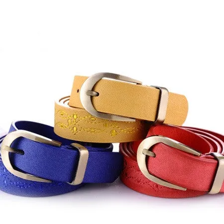 Fashion Leather women belt high quality Metal buckle cowhide leather belts for women