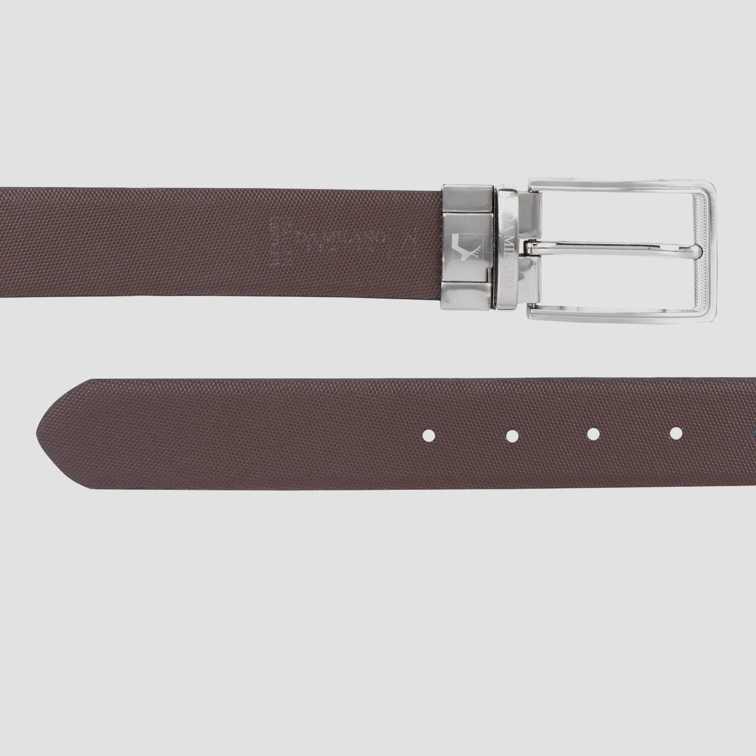 Formal Fish Leather Reversible Belt - Black