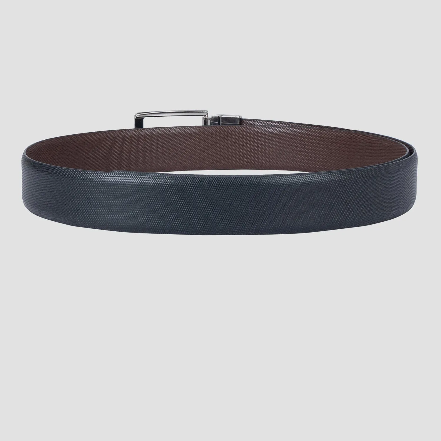 Formal Fish Leather Reversible Belt - Black