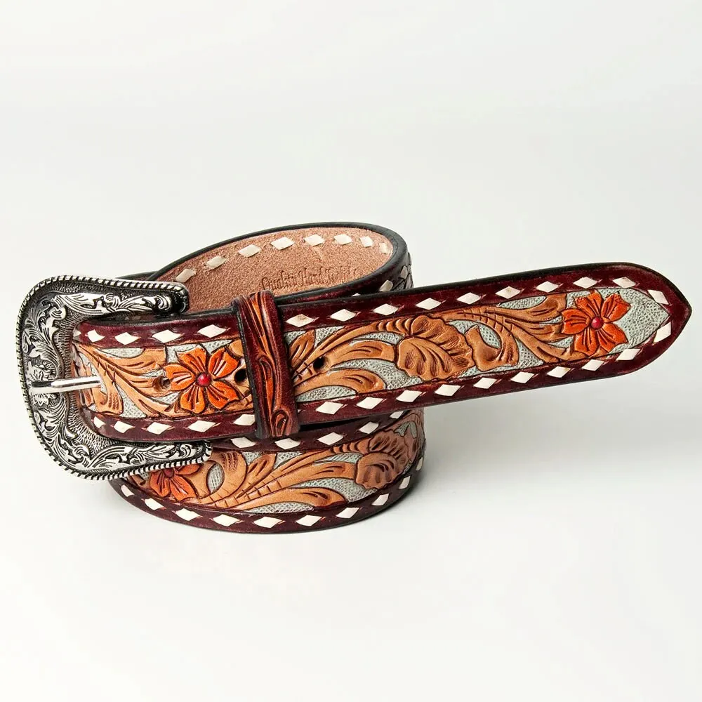 Front Range Hand Tooled Leather Belt