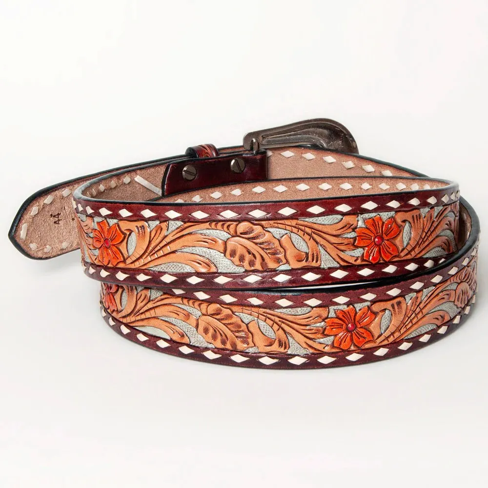 Front Range Hand Tooled Leather Belt