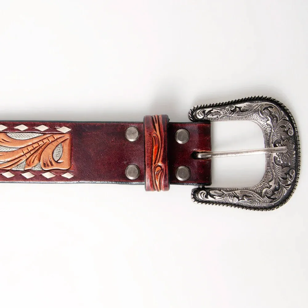 Front Range Hand Tooled Leather Belt
